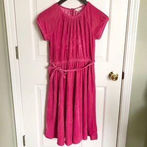 Pink Velveteen Dress | Lands’ End | 14 Girl